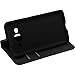 Price comparison product image PhoneNatic Artificial Leather Case for Samsung Galaxy Core Prime Bookstyle black Cover + protective foils