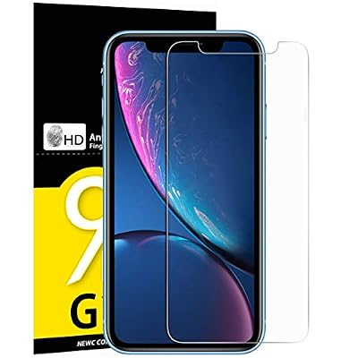 NEW'C Verre Trempé pour iPhone XR (6.1"), Film Protection écran - Anti Rayures - sans Bulles d'air -Ultra Résistant (0,33mm HD Ultra Transparent) Dureté 9H Glass