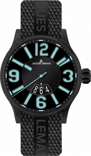 Jacques Lemans Herren-Armbanduhr XL Sport Analog Quarz Kautschuk 1-1673E Jacques Lemans Herren-Armbanduhr XL Sport Analog Quarz Kautschuk 1-1673E