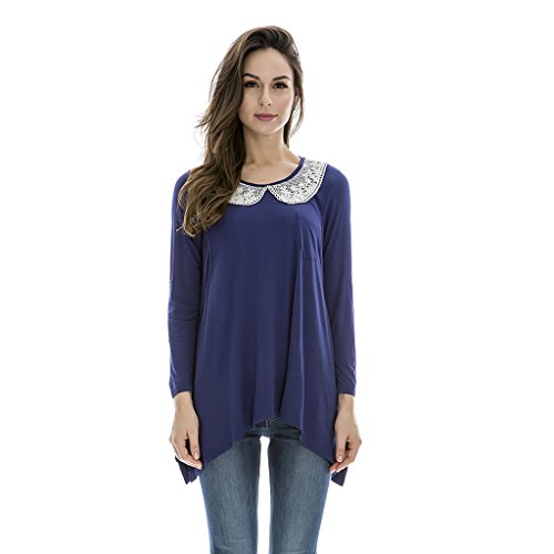 Bearsland Women's Maternity and Nursing Long Sleeves Tee Blue UK Size 14-16