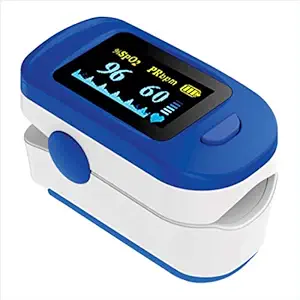 SenseQ by AccuSure Finger Tip Pulse Oximeter with OLED Display, CE0123 Certified(Blue color)
