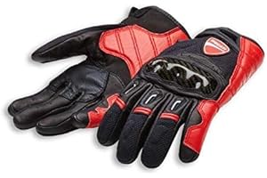 Ducati Alpinestars Entreprise C1 Gants en Cuir et Tissu Noir/Rouge