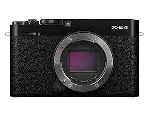 Fujifilm X-E4 Mirrorless Camera Body Only - Black (Compact Body, X-Trans CMOS 4 Sensor, Fast AF, Face/Eye AF, 180 degree Tilting LCD Screen, EVF, 4K Video, Film Simulation Modes)
