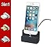 Produktbild 3-IN-1 Magnet Dockingstation: Magnetisches USB Ladekabel mit Halter Ständer für iPhone iPad & Android Smartphones Tablets - 30 TAGE GELD ZURÜCK - DEUTSCHE MARKE - Dock Station Datenkabel mit USB-C, Micro-USB & Lightning 3in1 (Dock)