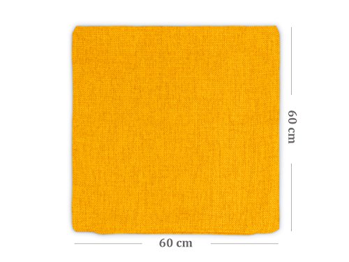 Kissenhüllen in Struktur-Optik – erhältlich in 23 modernen Farben und 3 verschiedenen Größen, 1 Kissenhülle 60 x 60 cm, gelb - 6