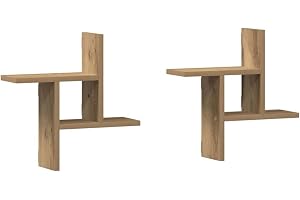 vidaXL Vägghyllor 2 st ek 38x12x38 cm konstruerat trä