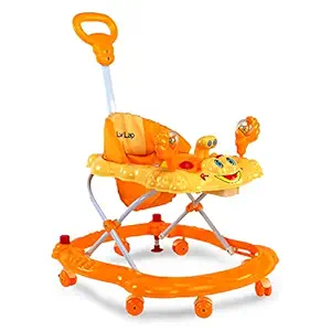 Luvlap Sunshine Baby Walker, Height Adjustable with Light & Music Toys, 6m+ (Yellow)