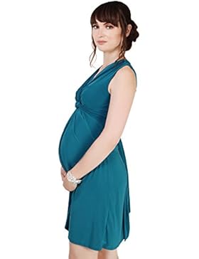 KRISP Umstandsmode Kleid mit Raffung Knoten Schleife