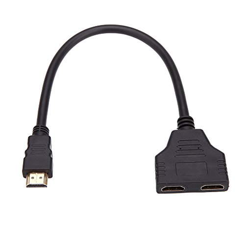 Andoer® 1080P HDMI Stecker zu 2 Buchse 1 In 2 Out Teiler Kabel Adapter Konverter