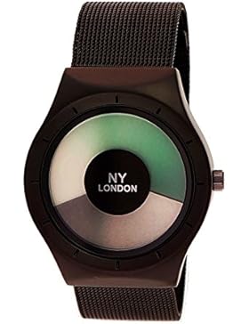 NY London Designer Damen Herren Uhr in Future Optik Schwarz Anthrazit Armbanduhr inkl.Uhrenbox