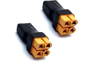 LinsyRC 2 pièces Adaptateur 1-Mâle à 2-Femelle Connecteur Parallèle Batterie XT60 pour Batterie RC Lipo (2-Femelle à 1-mâle)