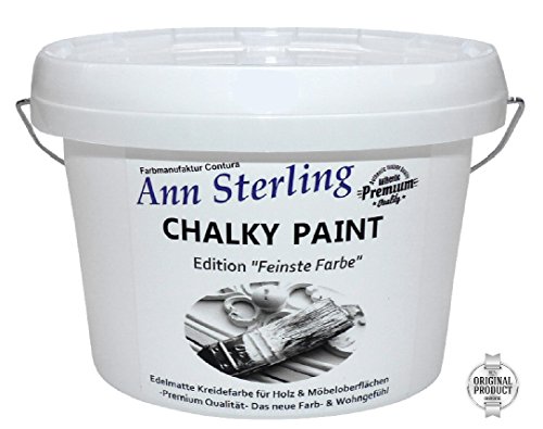 Ann Sterling Kreidefarbe Shabby Chic Farbe: Chalky White / Weiß 1,5Kg. / 1 Liter Lack Chalky Paint