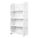 TOP-MAX WPC 4 Tier Folding Display Shelf Shabby Chic Corner Bookshelf for Home Office Shop Display 80cm White (Kitchen &amp; Home)