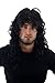 GLAMOUROUS Quality Man Unisex Wig Glam Rock Rocker Metal LONG backcombed curly curls BLACK voluminous GFW806-1B 55 cm