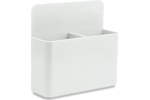 Levomat Magnetic Pen Holder Magnetic Marker Holder Whiteboard Pen Holder Organizer with Strong Anisotropic Magnet Pad for Whiteboard, Fridge, Refrigerator, Locker, Office, Home, School (White)