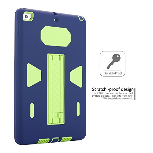 New iPad 2017 9.7 inch Hülle, Snewill Hybride Stoßfest Verteidiger Rüstung Hohe Auswirkung Ganzkörper-Schutz Eingebauter Kickstand Sache Hülle Gehäuse für Apple New iPad 2017 9.7 inch- Navy Blue - 6