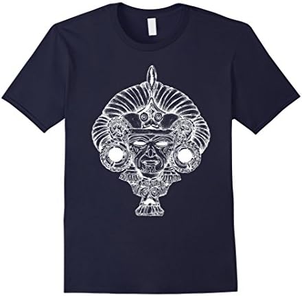 Men's Ancient Mayan Mask T-Shirt - Tribal Native American Symbol 3XL Navy
