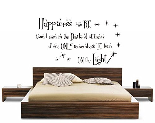 FSSS Ltd - Decalcomania - Adesivo da Parete con Citazione "Happiness" da Harry Potter - per Cameretta dei Bambini - [lingua inglese], Vinile, 80x45cm