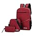 Produktbild Pwtchenty Schultaschen Anti-Diebstahl Tagesrucksack Daypacks Outdoor Rucksack Für 15.6 Notebook Wasserdichte Nylon Schultertaschen Leder Damen Rucksack LaptopRucksäcke Handtaschen 3pc Prime Day 2019