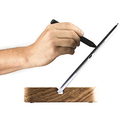 FORMGUT // iPad Ständer Holz, Tablet-halter für iPad Pro, Mini 2, 2 Winkel Neigungen, Schreibtisch, Bett oder Boden Halterung // Handmade in Germany // Eiche Massivholz - 3