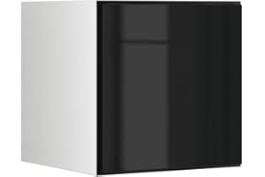 ‎BMG MÖBEL BMG Möbel Schranksystem Modul+ offen oder geschlossen Aufbewahrung individuell montierbar als Regal oder Schrankset Lowboard oder Sideboard wandhängend (Schwarz Hochglanz, 38 x 38 cm Tür)