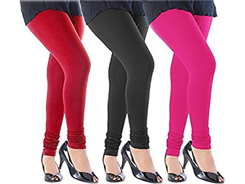 Swastik Stuffs Womens Cotton Lycra Leggings Combo Offer for Women (SSLBRP3_Black,Red,Pink_Free Size)(Pack of 3) RS.399 (69.00% Off) - Amazon