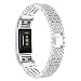 Produktbild Armband für Fitbit Charge 2, Smartwatch Zubehör Edelstahl Fünf Diamanten Ersatzarmband Armbänder Smartwatch für Frauen (Silber)
