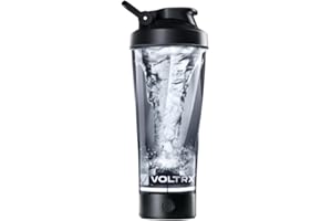VOLTRX mezclador de proteinas eléctrica, Hecho con Tritan - Sin BPA - Vaso shaker portable vortex de 24oz(700ml)/ Botella mezcladora recargable USB para batidos de proteínas (Negro)