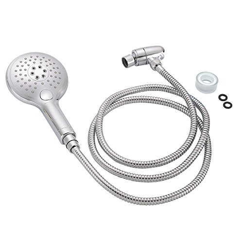 Lifewit Duschkopf 3 Strahlarten 2m Schlauch Handbrause 12cm Brausekopf Multifunktional Regenbrause Wasserfall für Badezimmer Chrom Silber - 7