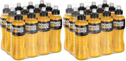 Powerade Orange Sport Drink – 12 Bottiglie da 500 ml, Bevanda Isotonica, Bottiglia Ergonomica in PET 100% Riciclabile con Tappo Sport, Soluzione di Carboidrati e Elettroliti (Confezione da 2)