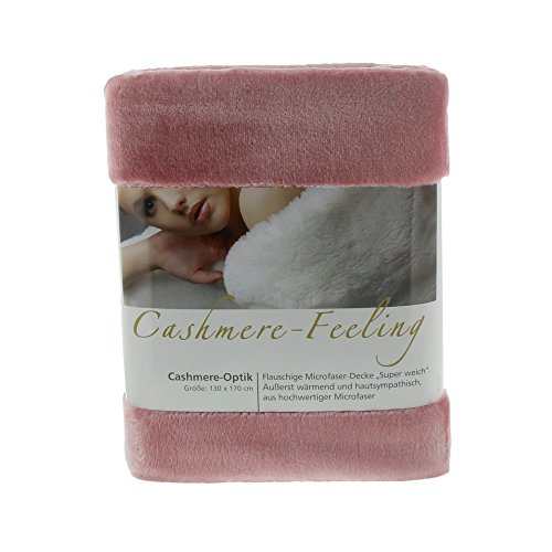 Amago Couverture extra-douce, Cashmere-Feeling, Vieux rose, 130 x 170 cm, 40024-39-1317