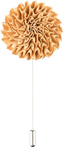 Product Proper Gold Polyester Silk Rosette Handmade Lapel Pin Boutonniere For Wedding Suit
