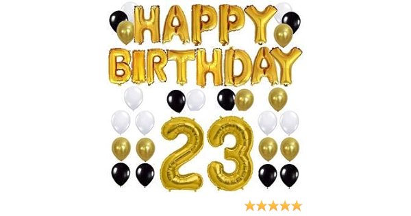 Cluesbro 23 Shaped Balloon Foil Alphabet Number Toy Air Digit Hdb Golden Aluminium Decoration Letter For Happy Birthday Name Anniversry Wedding Retirement Counting Party Item 1 Piece Amazon In Toys Games
