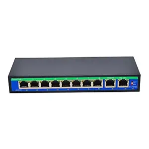VMS India 9 Port 10/100Mbps 8 POE Port & 1 Uplink Power Over Ethernet Switch 4,5+/7,8- Support 12V 24V 48V