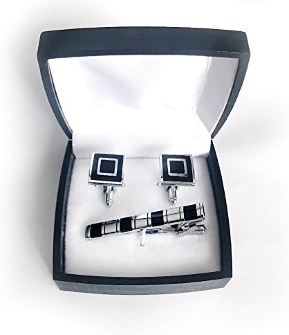 Galaxia Air 3 Pairs Classy Stylish Mens Cufflinks and Studs Set Carbon Fiber Cufflinks for Men Shirt Unique Business Wedding
