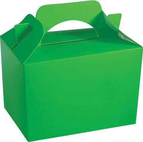 10 x LIME GREEN Kid Childrens Plain Activity Food Loot Favour Birthday Party Bag Gift Box Wedding Toy Christmas by Concept4u