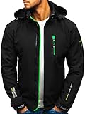 Softshell Jacke mit durchgehendem Reißverschluss. Bündchen an den Ärmeln mit Klettverschluss. Regulierbarer Saum. Kontrastfarbene Einsätze