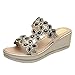 Produktbild Binggong Damen Sandalen Keilabsatz Hausschuhe Pantoletten Peep Toe Strand Reise Schuhe Sandale Weibliche Komfortable Sommer Flip Flops Strandschuhe
