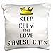 Produktbild Gold Crown Keep Calm and Love Siamese Cats-Pillow Case, 16 by 16"