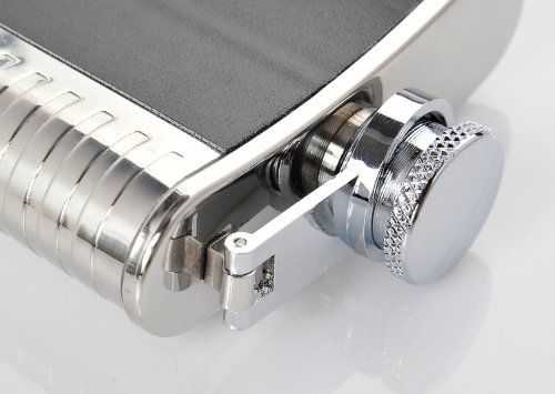 Monumentum Flachmann aus Edelstahl Black-Silver 3 oz. (90 ml), Schraubverschlussdeckel, Farbe Schwarz-Silber (1851 DE) - 3