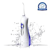 Oral Irrigator Dental Flosser, Portable Rechargeable Water Flosser 3-Mode High Capacity Water Tank Rechargeable Battery Design Portable Dental Irrigator Air Pressure Cleaner (Blue)