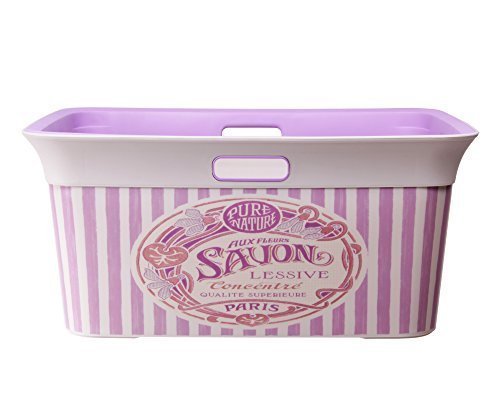 Wäschetruhe Wäschekorb Wäschepuff mit Belüftung Moda Savon 45 Liter mit 4 Griffen Wäschesammler