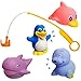 Produktbild 5 tlg. Set _ großes MAGNET - Angelspiel - WASSERFEST - " Quietsch + Wasserspritz - Figuren / Pinguin - Fisch - Robbe " - magnetische Angel - Entenangeln für Baby & Kinder - Fische angeln - Badewanne Spiel Fischeangeln - Kunststoff & Plastik / Kinderspiel Spiel - Wasserspielzeug Wasser / magnetisch - mit Haken - Angelhaken - Quietschtier / Figur Quietschfigur - Schwimmtier - Badespielzeug / Badewannenspielzeug / Garten - Gummifigur Entchen - Partyspiele - Fischangeln / Angler