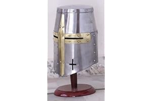 NAUTICAL REPLICA HUB Casco de Centurión Templar Crusader de tamaño completo con soporte de madera