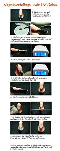 Coscelia 9W UV Nageltrockner Set Nageldesign Starterset UV Gele Nagelset Nail Art Kits Satz - 7