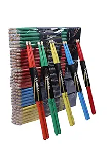 VB Drum Stick Wood Tip 3 Pairs Color Assorted 5A Maple