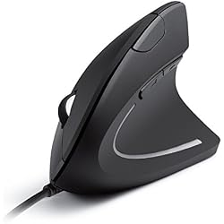 Anker Souris Optique Verticale Ergonomique pour Windows et Mac OS, Filaire, Câble USB 1.46 Mètre, 1000 DPI, 5 Boutons - Couleur Noir