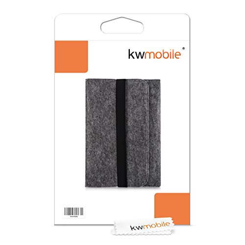 kwmobile Tablettasche Filz Sleeve für 9,7 – 10,1″ Tablet – Tablet Schutzhülle Tasche Case Hülle in Grau mit Innentaschen Innenmaße: ca. 28 x 21 cm - 6