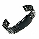 Dasongff Uhrenarmbänder Edelstahl Schwarz Uhrarmband mit Faltschließe Metall Uhr Armband 18mm 20mm 22mm Uhren Band Watch Strap Band (Schwarz-20mm)