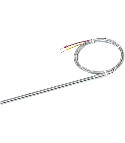 Termocoppia Tipo K Con Sonda A Punta In Acciaio Inox - Cavo Intrecciato - 500°C (932°F) - Per Forni, Barbecue, Fumatori